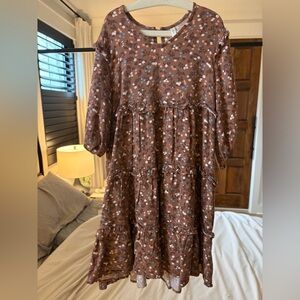 Rylee + Cru Mabel Brown Floral Dress